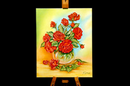Rote Rosen in Vase - ID Nummer: 278706